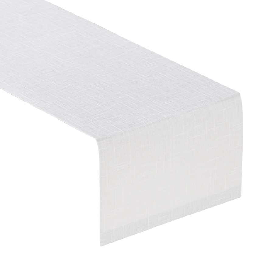 Bieżnik prostokątny 40x130 prześwitujący biały