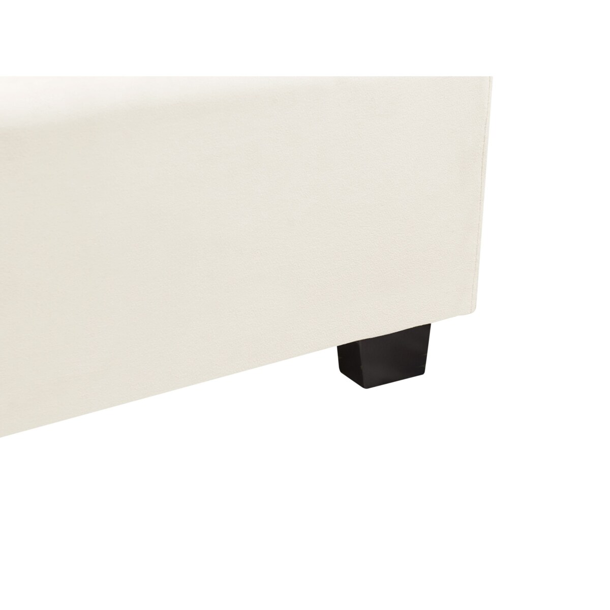 Łóżko Welur VINCENNES 140 x 200 cm Złamana biel