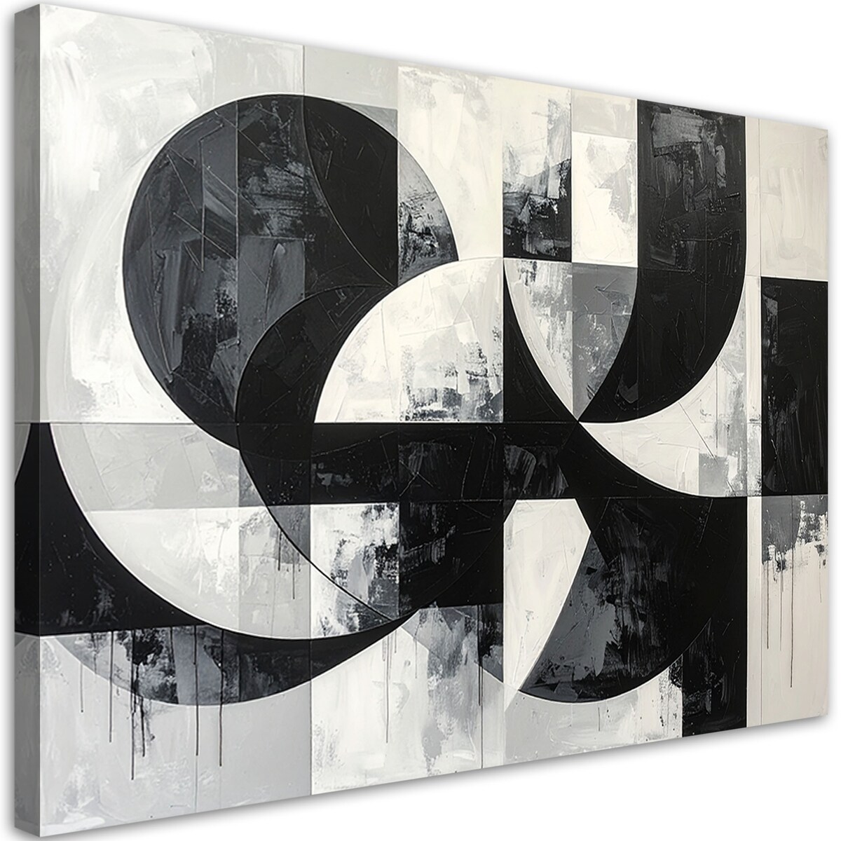 Obraz do salonu biura loftu, Geometryczne formy abstrakcja czarno biały