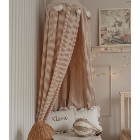 Beige Stripes – baldachim muślinowy