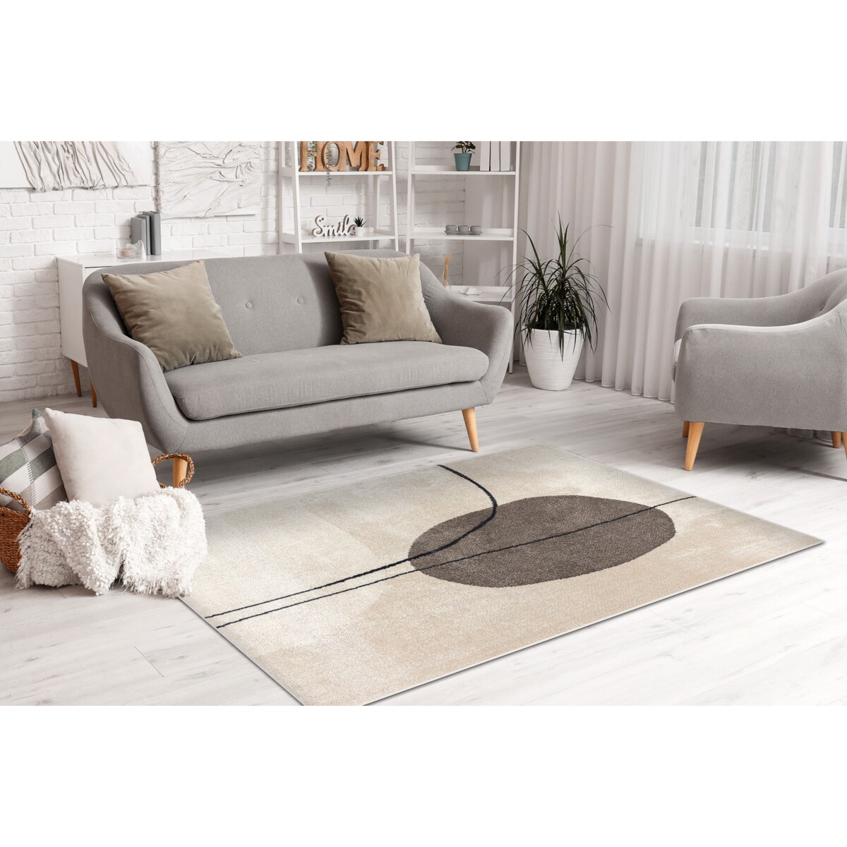 Dywan FUSION 0808 krem / beż - Geometryczny, 160x220 cm