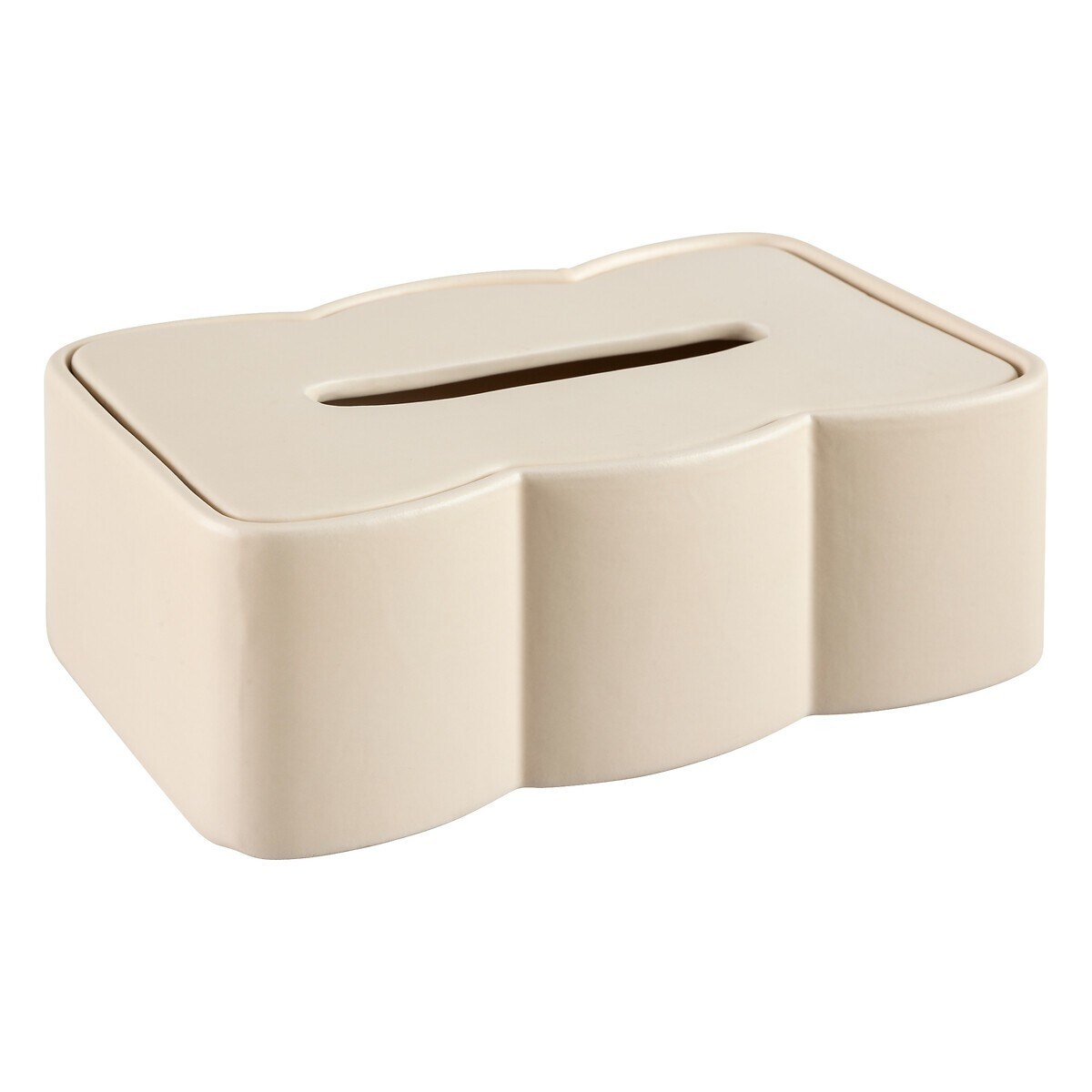 Ceramiczny pojemnik na chusteczki beżowy