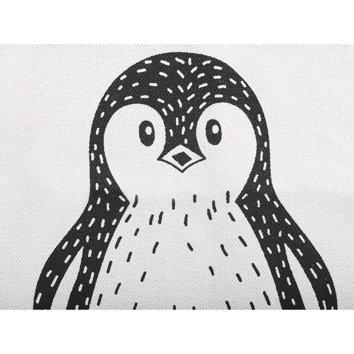 Dywan dziecięcy bawełniany motyw pingwina 60 x 90 cm czarno-biały HAJDARABAD