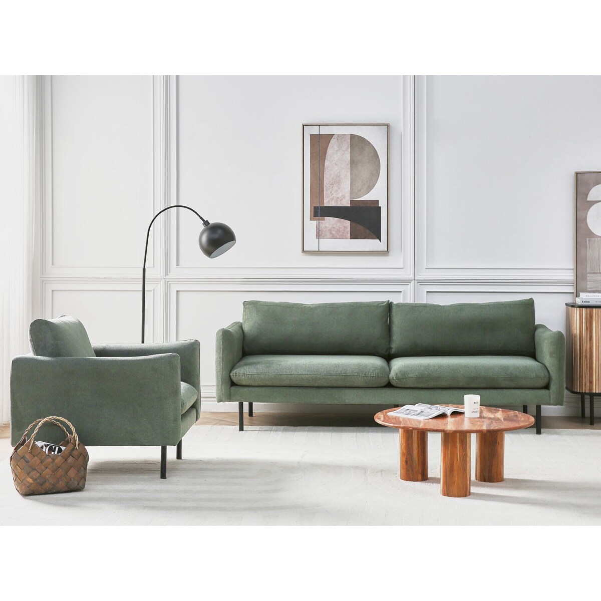 Zestaw wypoczynkowy tapicerowany zielony VINTERBRO