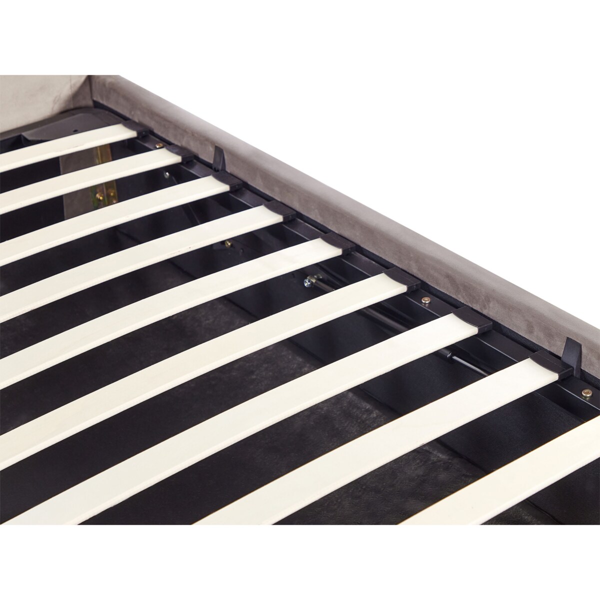 Łóżko z pojemnikiem welurowe 180 x 200 cm beżowoszare AMIENS