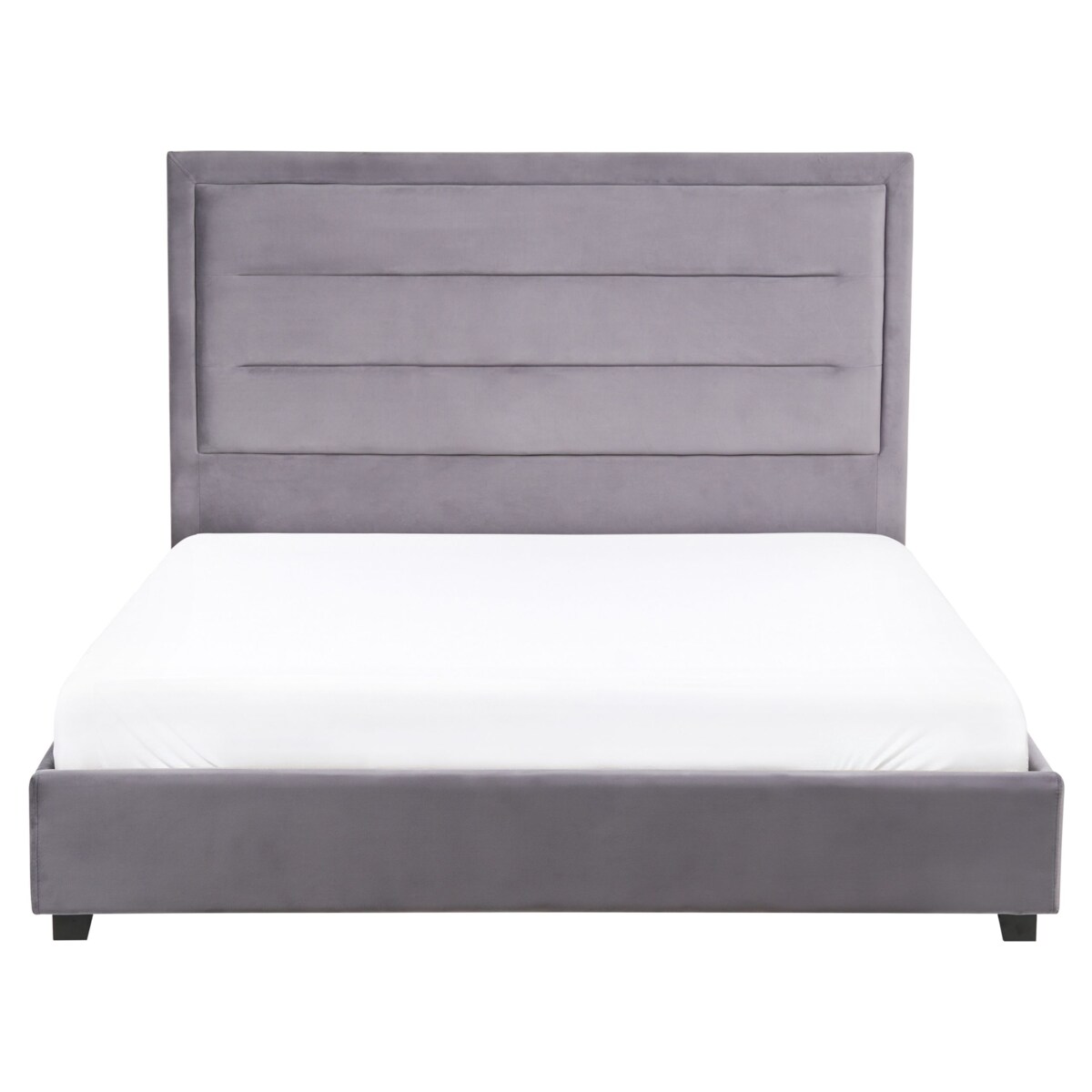 Łóżko Welur ROUEN 140 x 200 cm Ciemnoszary