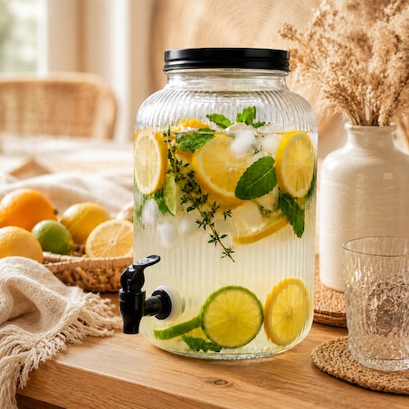 Słoik z kranikiem na lemoniadę 4L