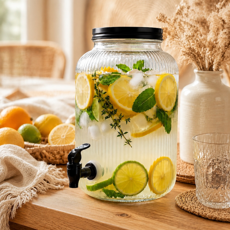 Słoik z kranikiem na lemoniadę 4L