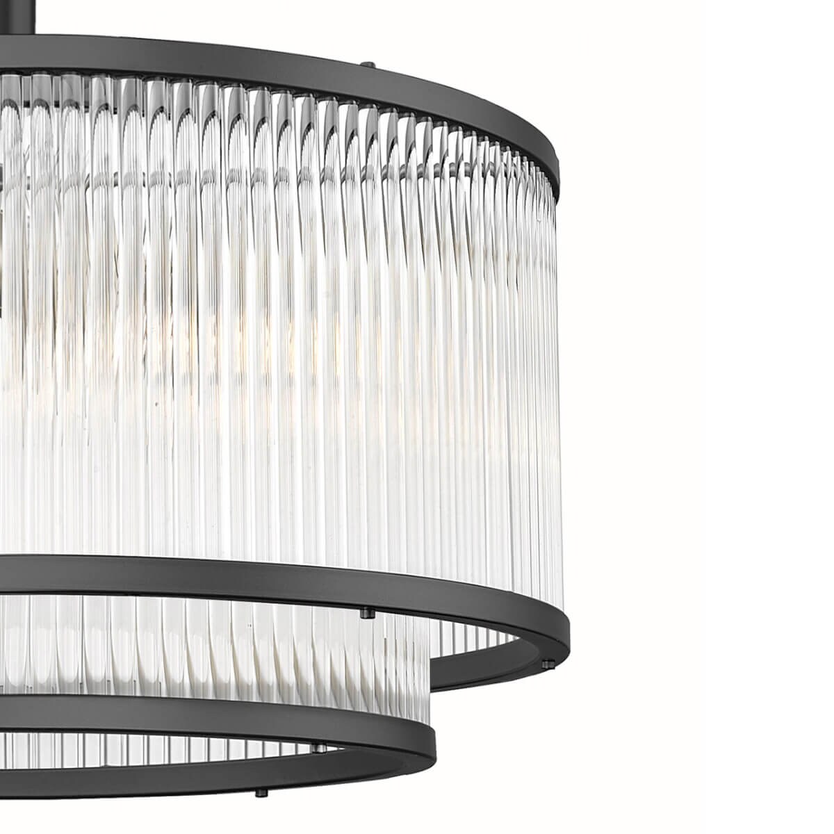 Szklana lampa sufitowa Sergio C0528-05H-P7AC Zumaline okrąg metalowa przezroczysty czarny