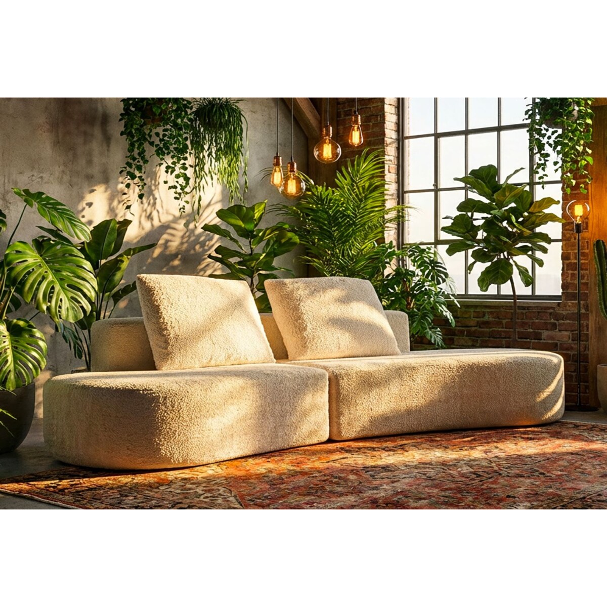 Sofa Island, kolor biały, poliester, 238 x 92 x 78 cm, do salonu, Mauro Ferretti