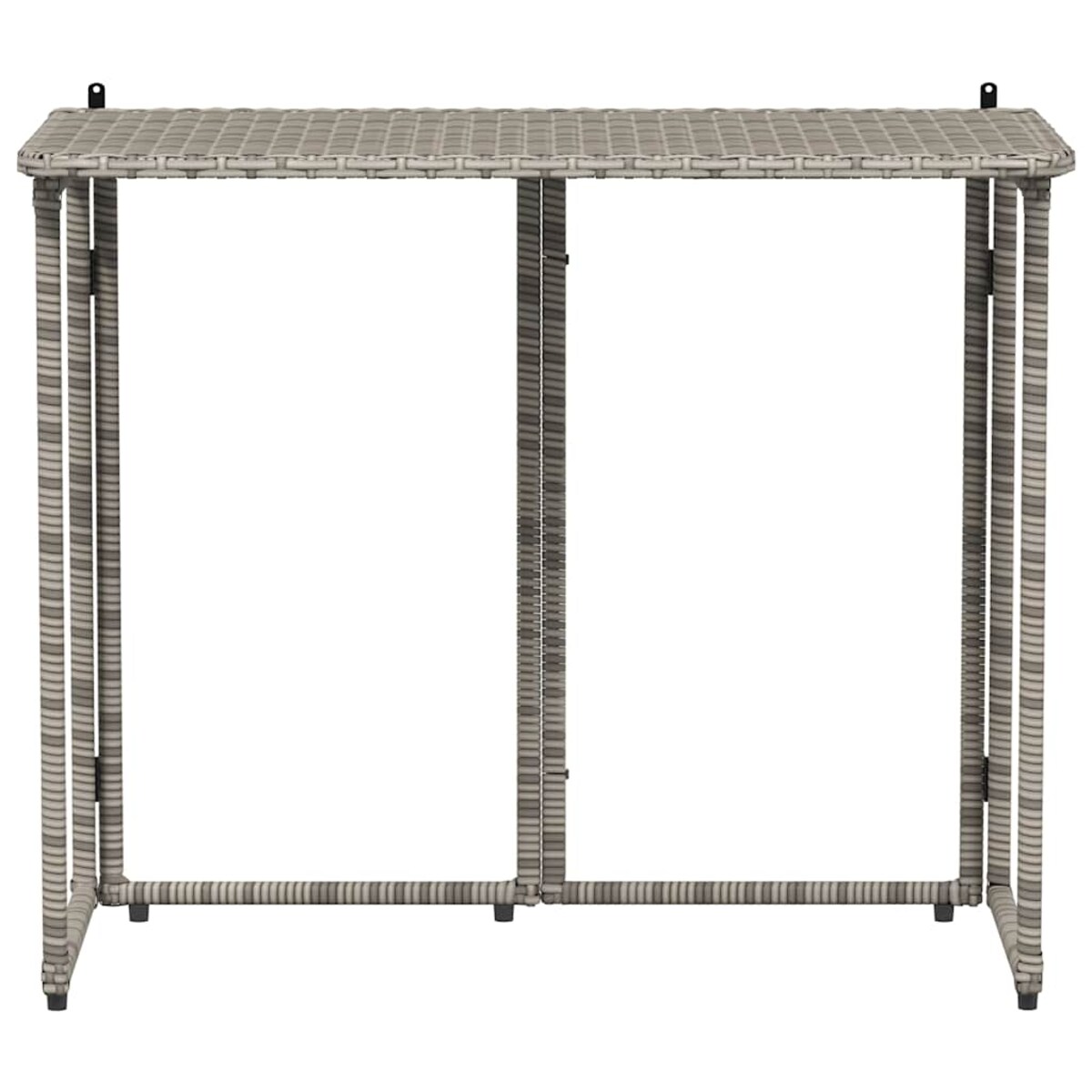 vidaXL Składany stół ogrodowy szary 90x51x75 cm polirattan
