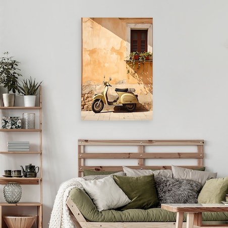 Obraz do salonu sypialni jadalni hotelu restauracji, Skuter Vespa Toskania Włochy 30x45 cm