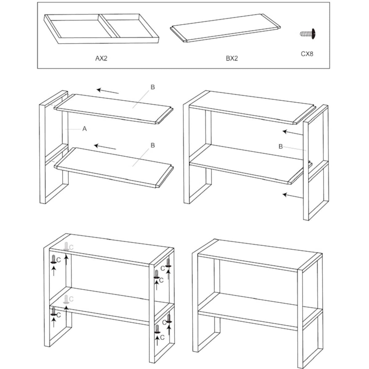 Półka na blat kuchenny, 2 poziomy, 40 x 17,5 x 35 cm, kolor beżowy, MDF