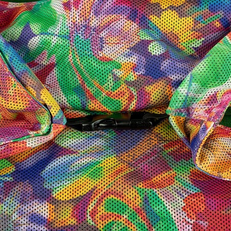 Torba na zakupy zielona-kolorowe kwiaty ze sprzączką