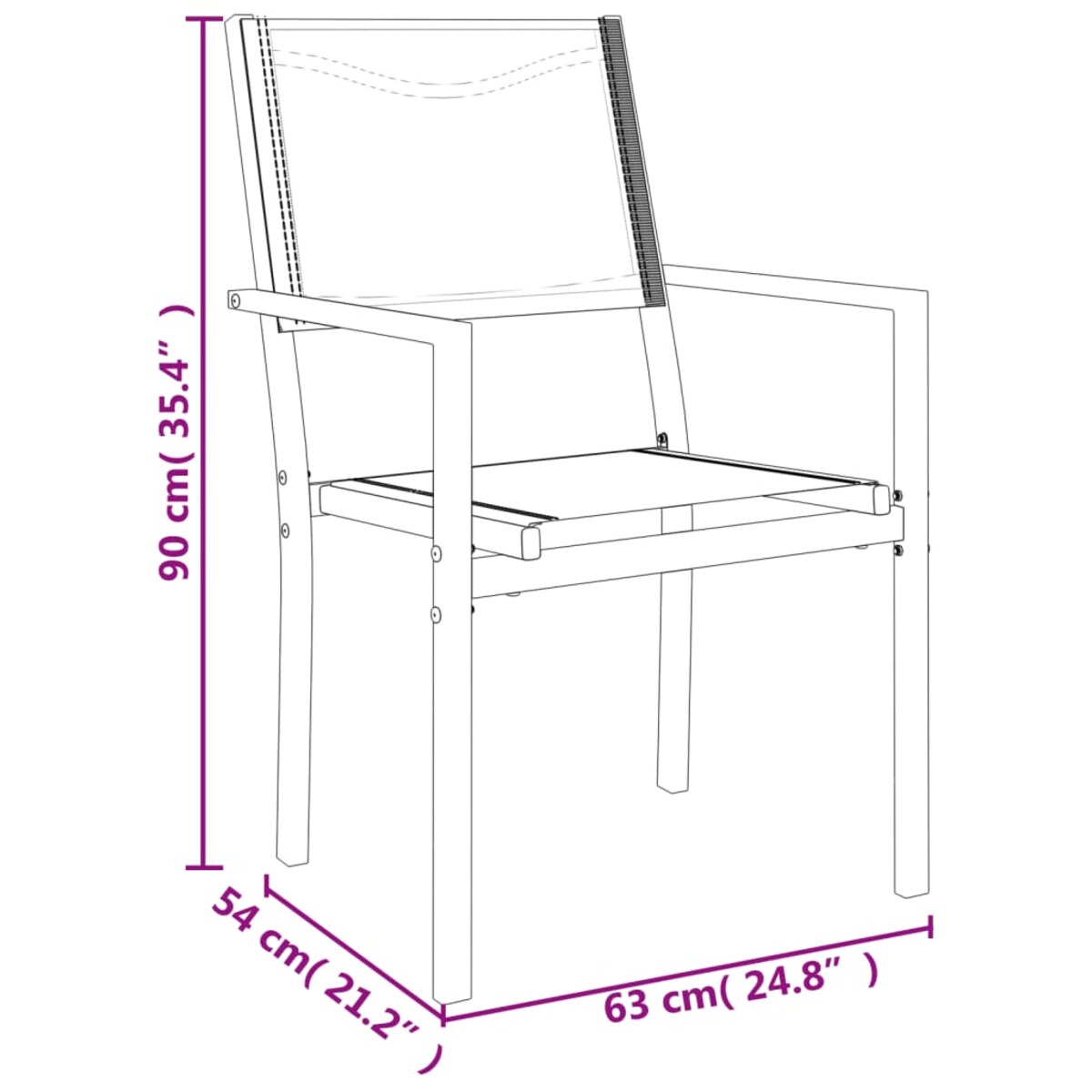 vidaXL 3-cz. zestaw mebli do ogrodu, czarny, stal i textilene