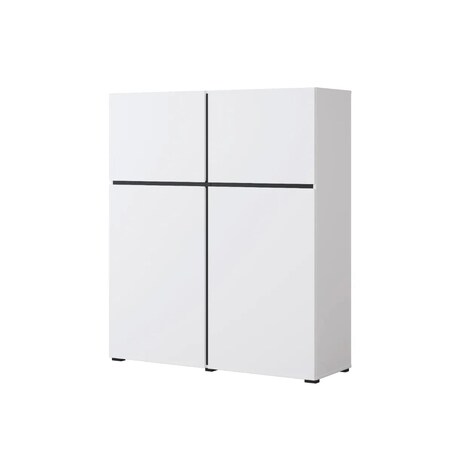 Komoda wysoka CROSS 4D 119cm biała/czarna