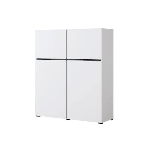 Komoda wysoka CROSS 4D 119cm biała/czarna