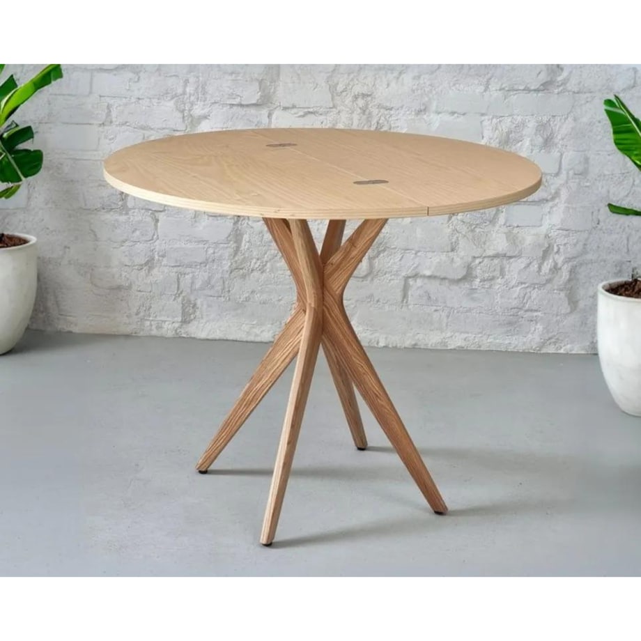 Stół półokrągły CUTTI 90x90 rozkładany jesion