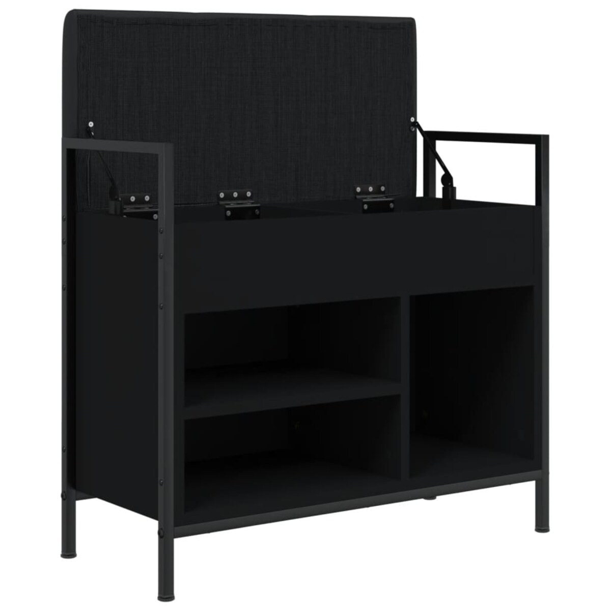 vidaXL Ławka na buty, czarna, 65,5x32x57,5 cm, materiał drewnopochodny