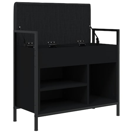 vidaXL Ławka na buty, czarna, 65,5x32x57,5 cm, materiał drewnopochodny