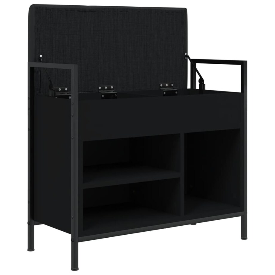 vidaXL Ławka na buty, czarna, 65,5x32x57,5 cm, materiał drewnopochodny