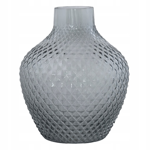 WAZON GRON szklany szary śr. 19cm