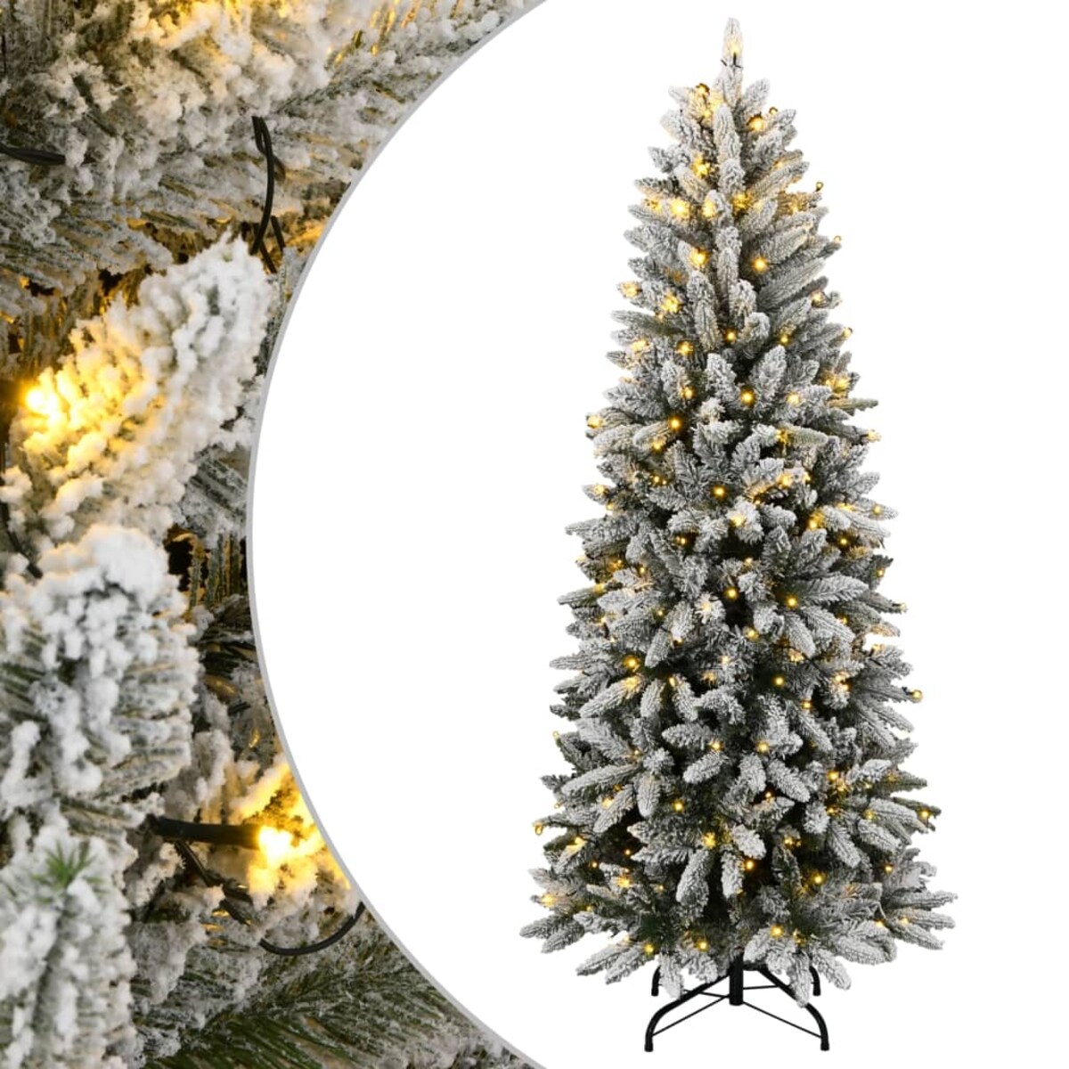 vidaXL Sztuczna choinka, ośnieżona, 300 lampek LED, 210 cm