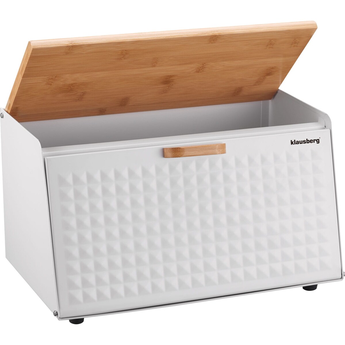 Chlebak stalowo-drewniany dwustronny biały KLAUSBERG