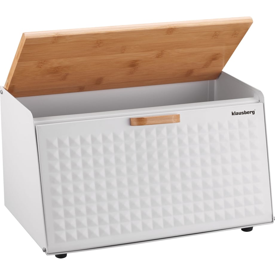 Chlebak stalowo-drewniany dwustronny biały KLAUSBERG