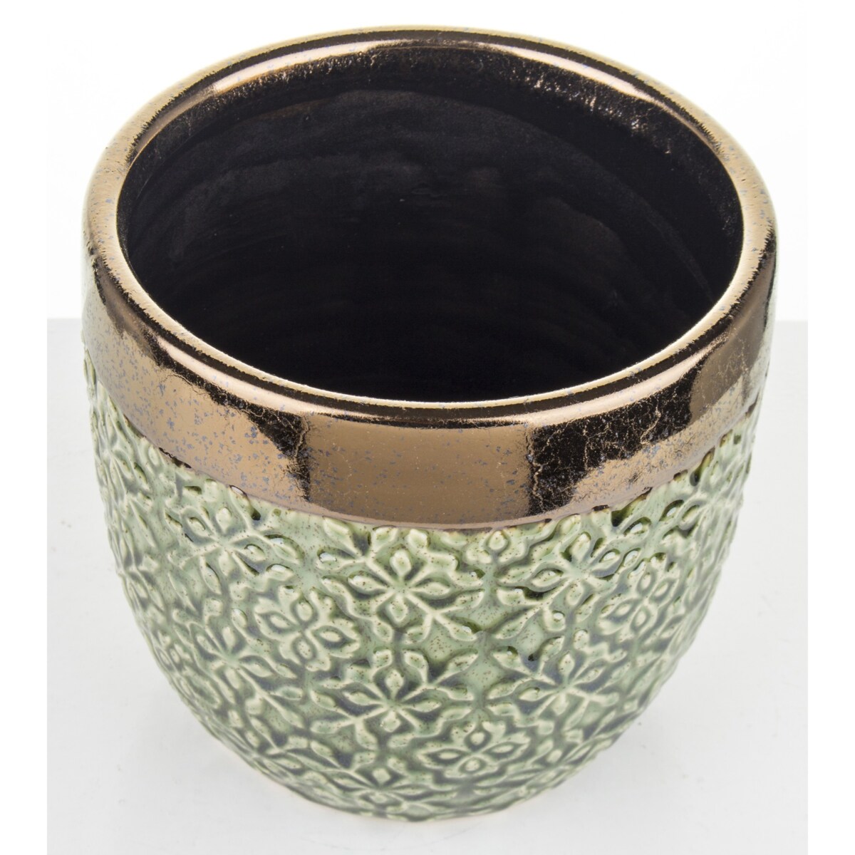 Osłonka ceramiczna zielono-złota 13x13,5 cm CASTEL