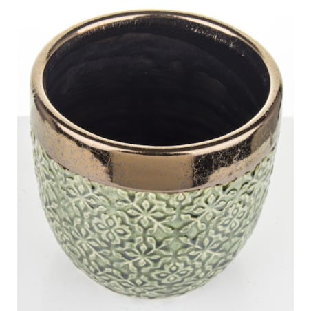 Osłonka ceramiczna zielono-złota 13x13,5 cm CASTEL