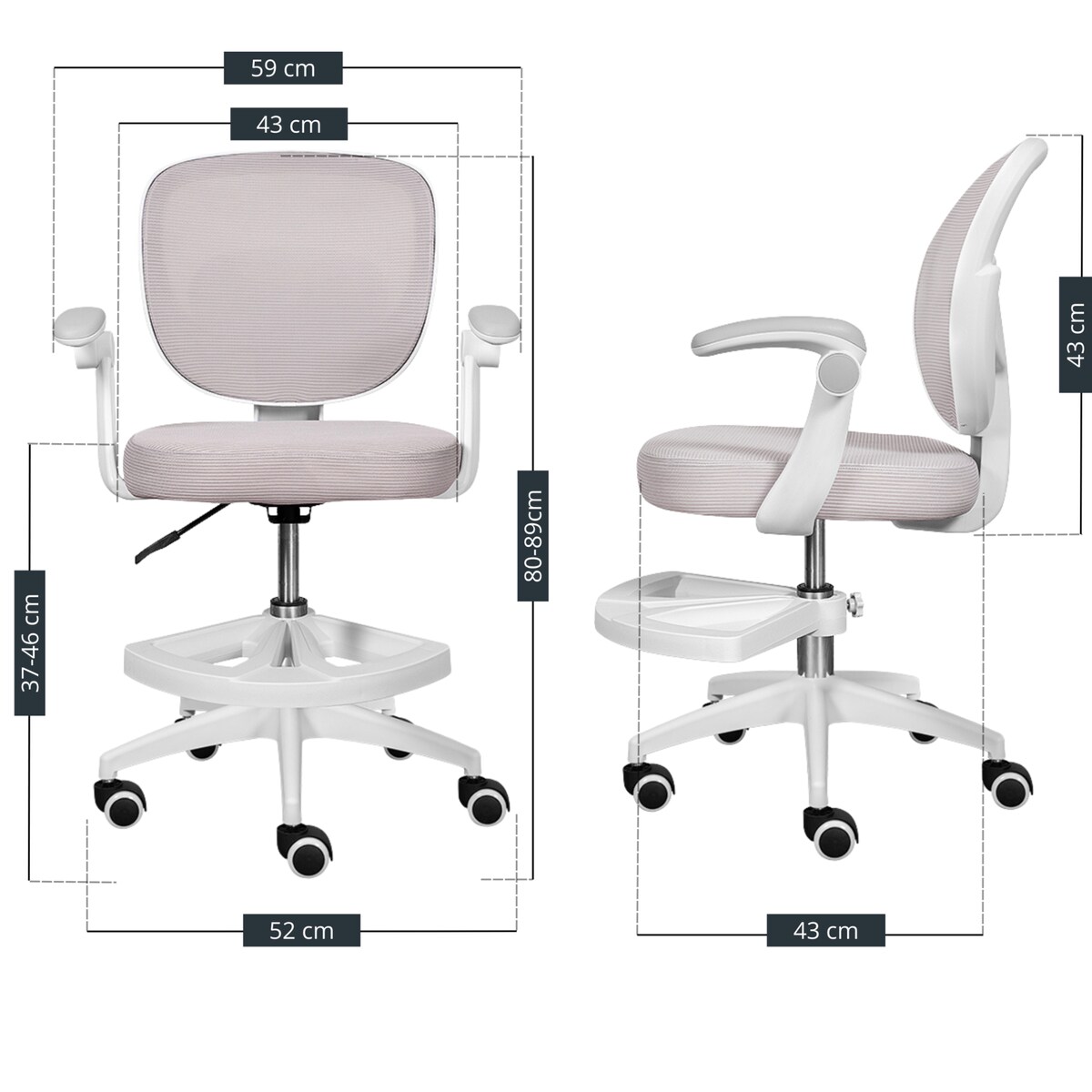 Fotel obrotowy biurowy do biurka krzesło dziecięce ergonomiczny młodzieżowy