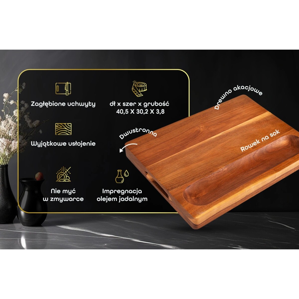 Shiori 撓 Akashia Bōdo gruba deska dwustronna do krojenia