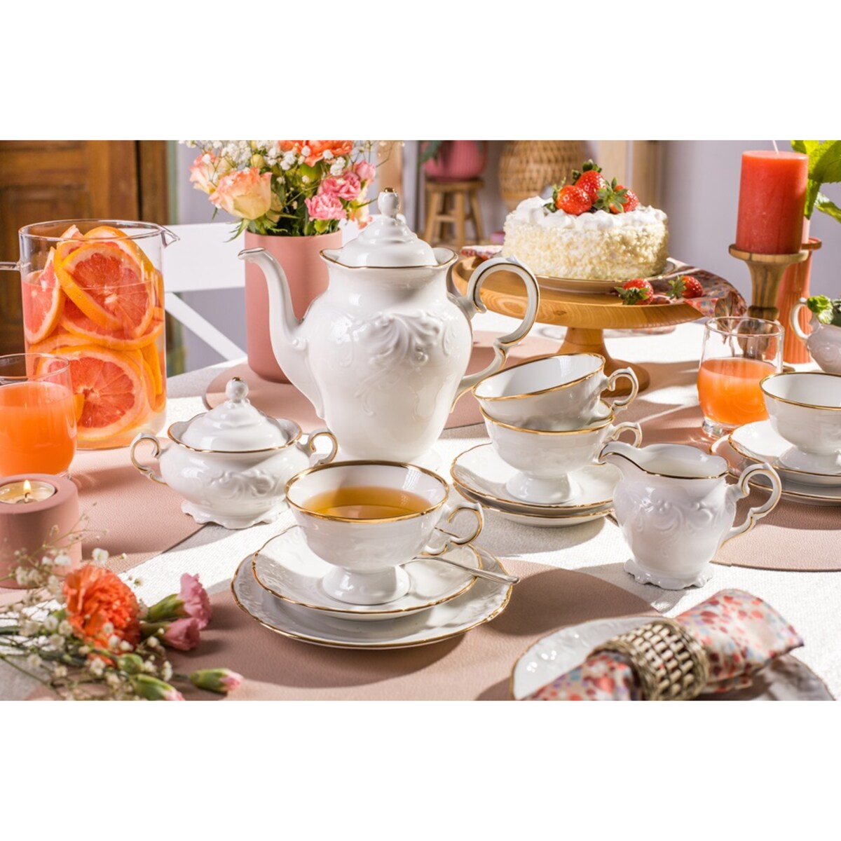 Garnitur do kawy dla 12 osób 39 el. Fryderyka Ivory 3617