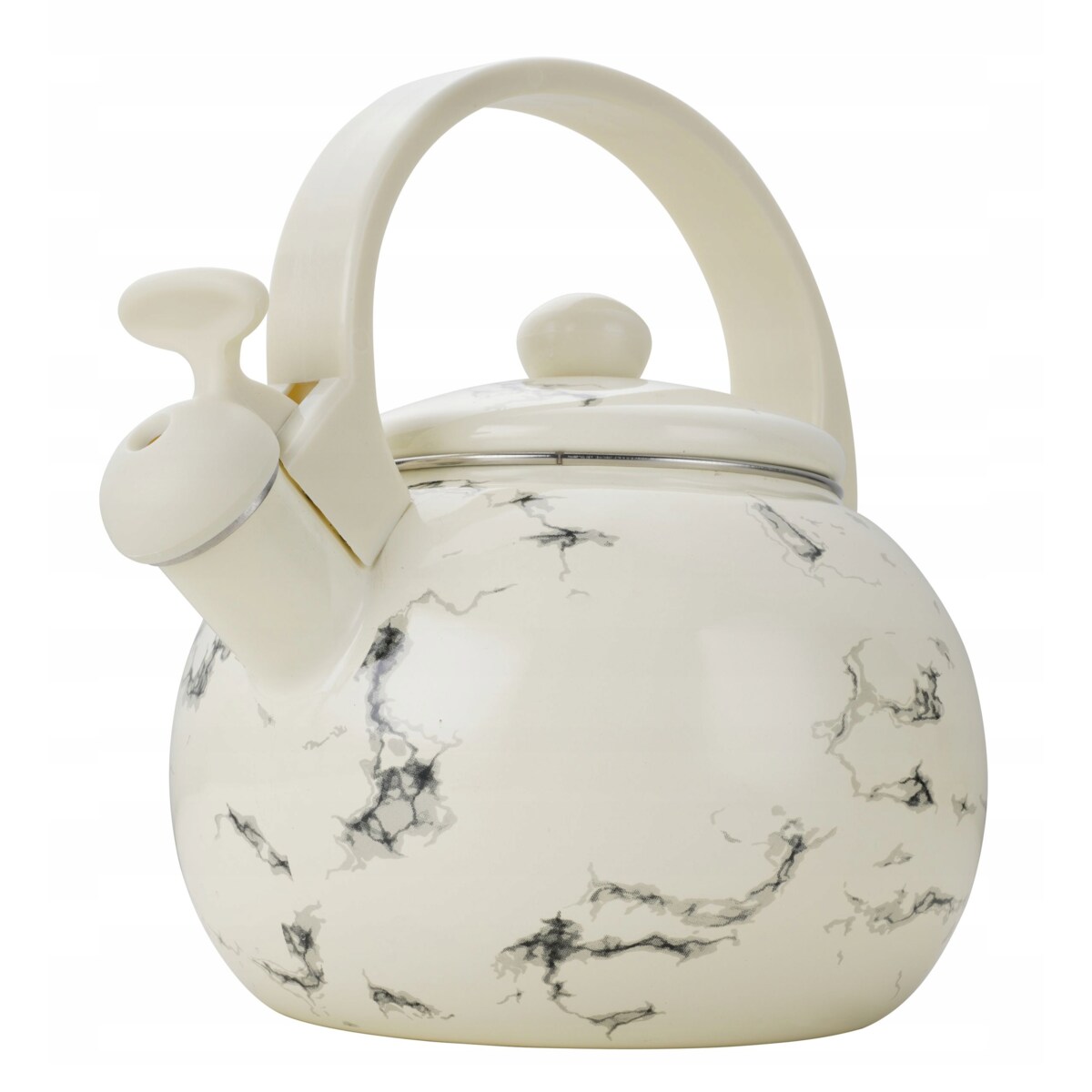 Czajnik Emaliowany Retro 2.2L Z Automatycznym Gwizdkiem Biały Indukcja Gaz