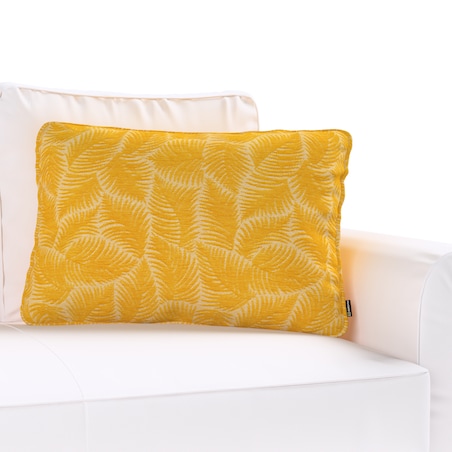 Poszewka Gabi na poduszkę prostokątna 60x40 miodowe liście paproci na beżowym tle