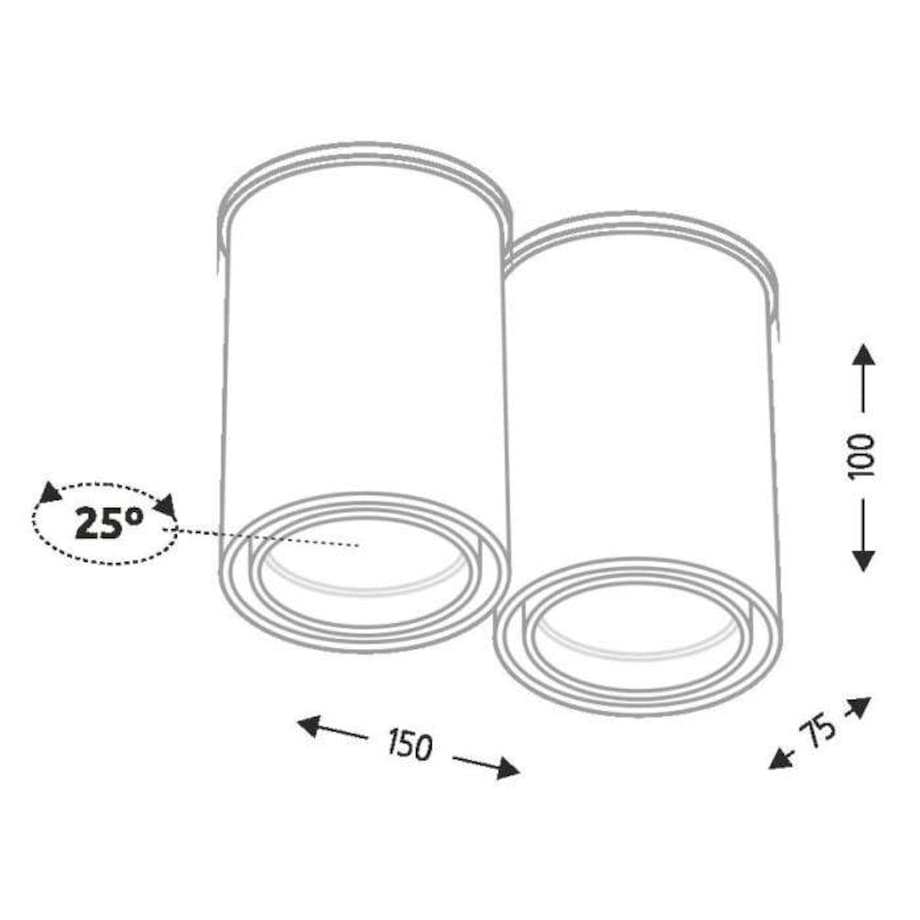 LAMPA sufitowa OSAKA 1120 Shilo natynkowa OPRAWA plafon spot tuby DOWNLIGHT czarny
