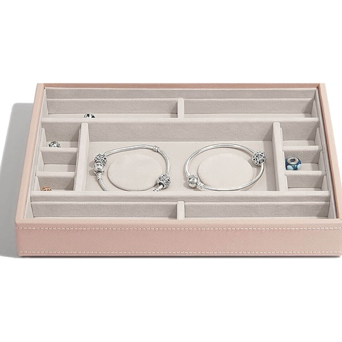 Szkatułka na charmsy Stackers jasnoróżowa z przegródkami