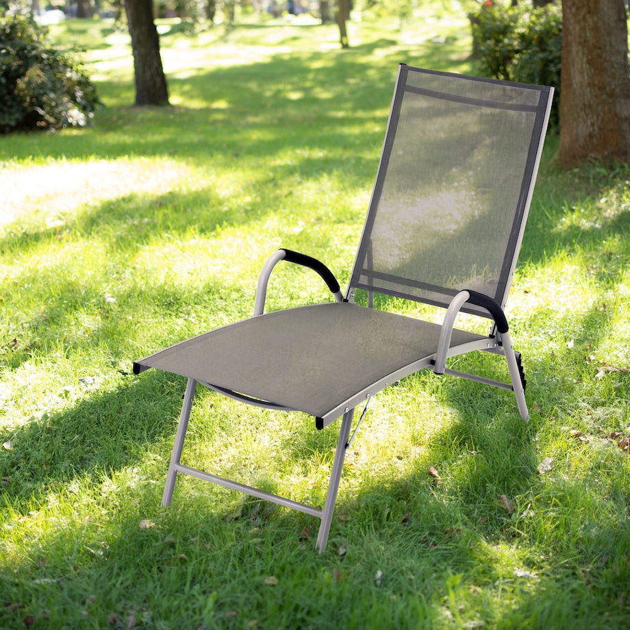 Leżanka aluminiowa SKŁADANA ogrodowa LEŻAK do ogrodu regulowane oparcie