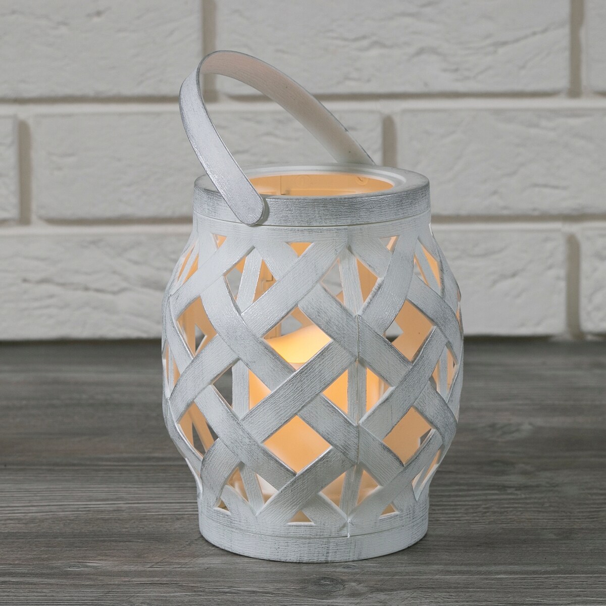 LAMPION LED biały 16x14cm
