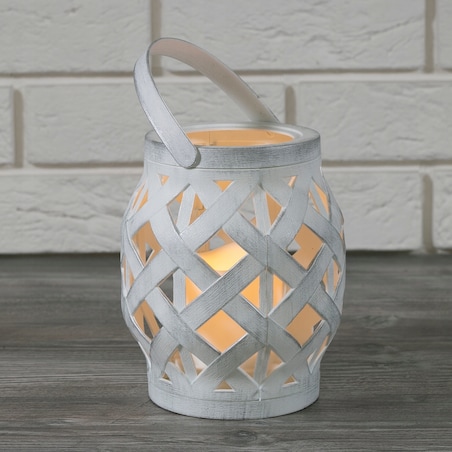 LAMPION LED biały 16x14cm