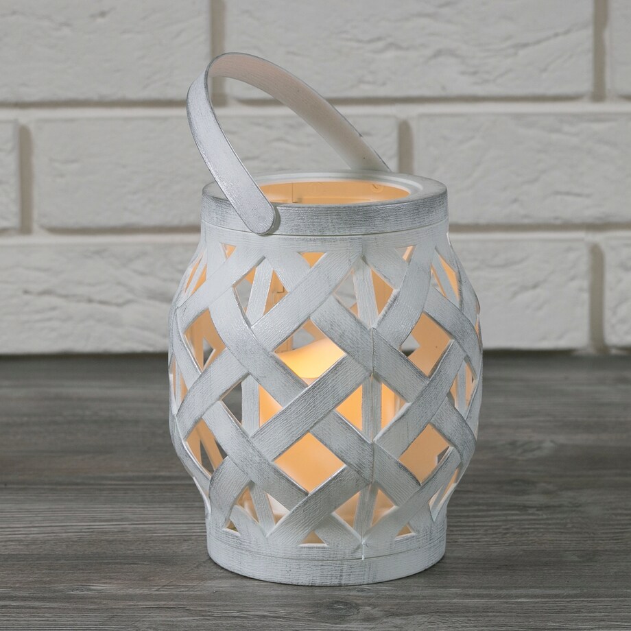 LAMPION LED biały 16x14cm