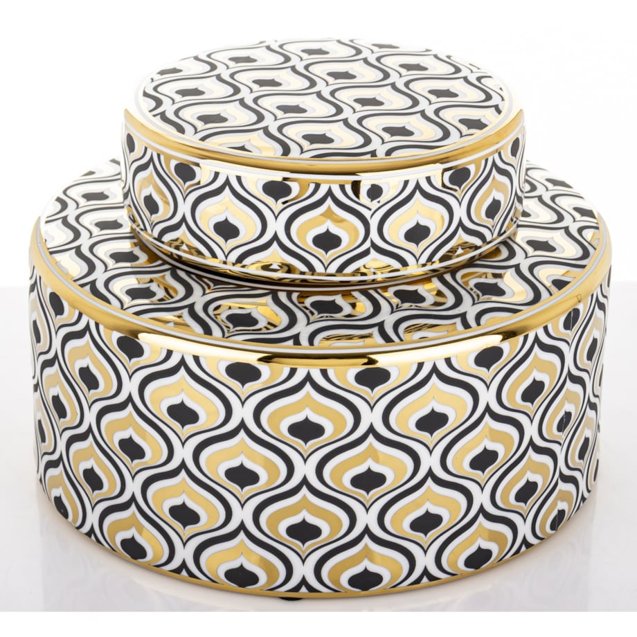 Pojemnik ceramiczny o ciekawym wzorze 16x23x23 cm