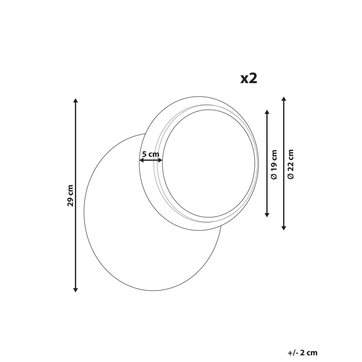Zestaw 2 lamp ściennych SEMNON LED Metal Biały