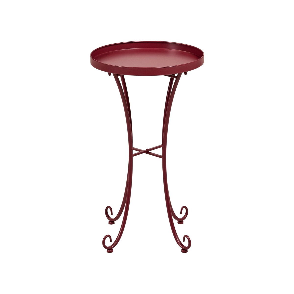 Stolik ogrodowy CAVINIA 40 cm Metal Burgundowy