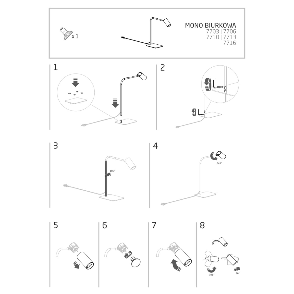 Lampa stołowa 7710 MONO Mosiądz Nowodvorski