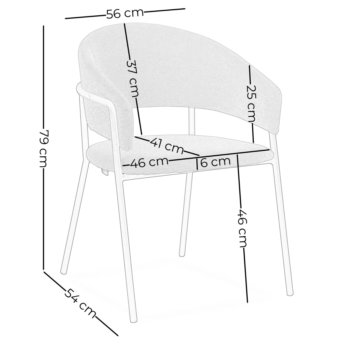 Krzesło tapicerowane glamour szenilowe OVO beżowe