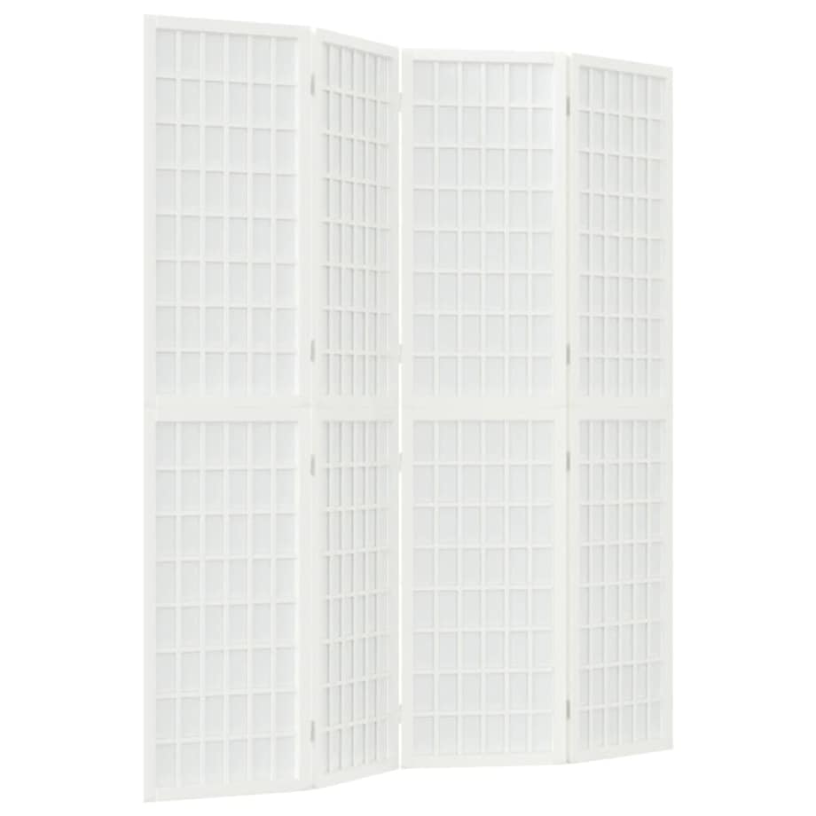 vidaXL Składany parawan 4-panelowy, styl japoński, 160x170 cm, biały