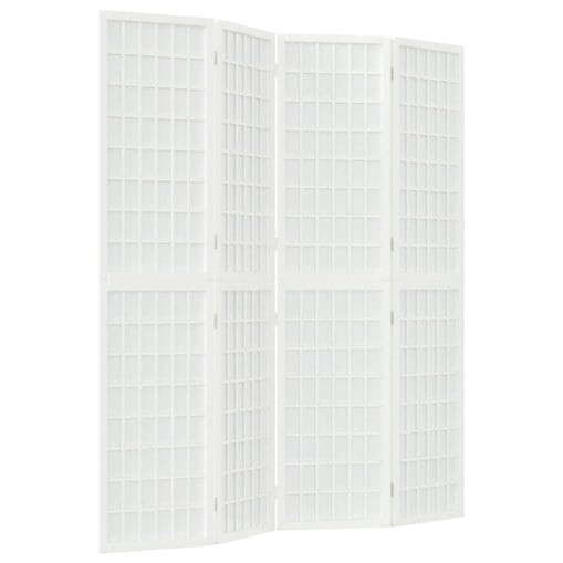vidaXL Składany parawan 4-panelowy, styl japoński, 160x170 cm, biały