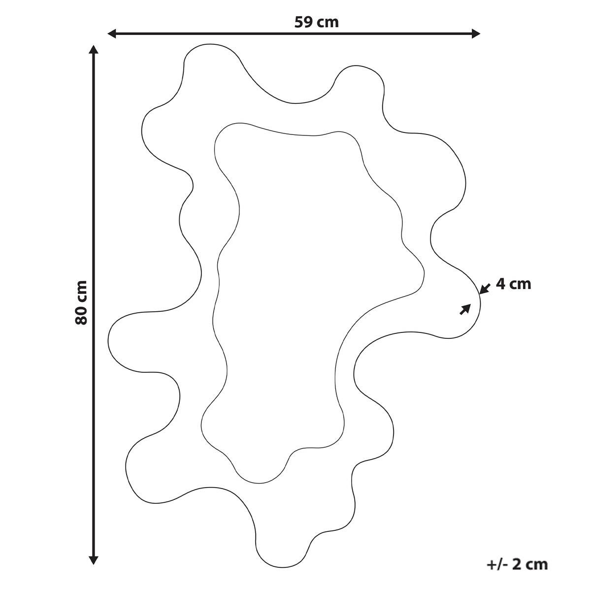 Lustro ścienne ROSCOFF 59 cm 80 cm Niebieski